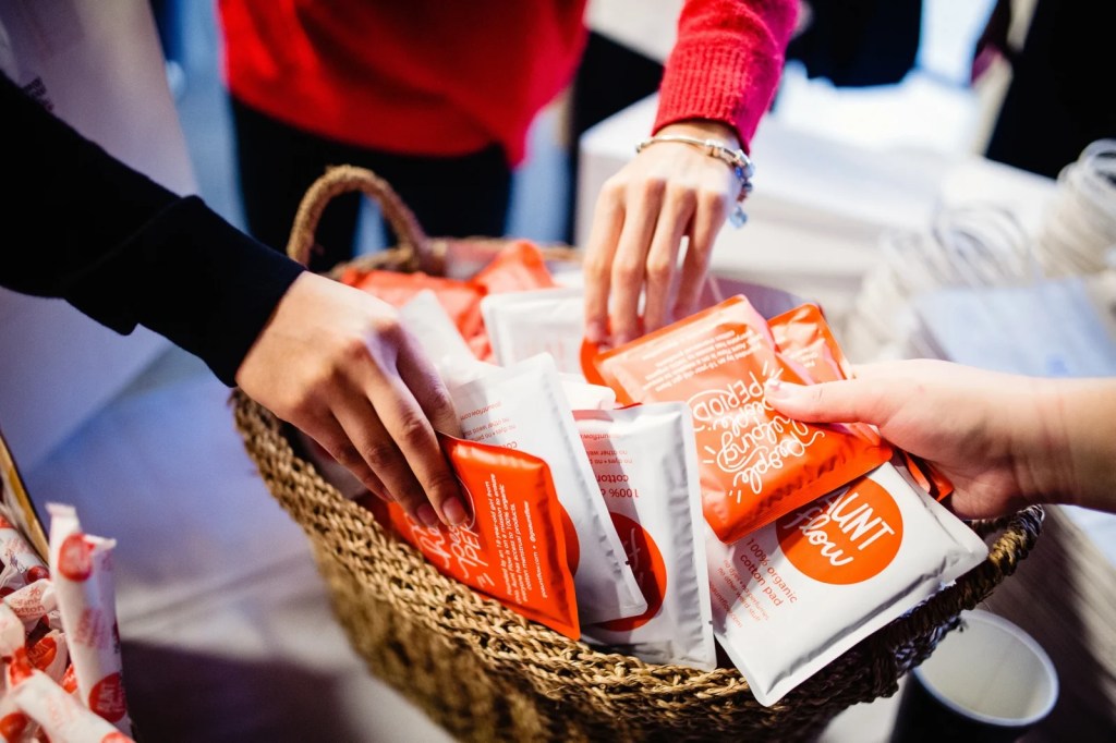 Pads and tampons are among the reproductive health products we distribute